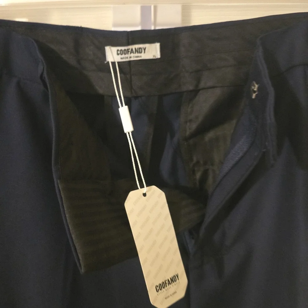 COOFANDY Mens 2 Piece Suit Navy Blue Slim Fit Blazer and Trousers Set XL NWT